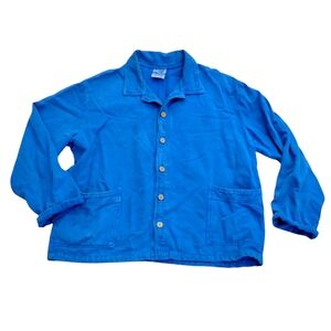 Vintage Sea Breeze Of California Blue 100% Cotton Button Up Jacket Size Large